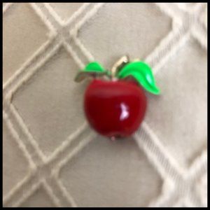 Vintage Gold Tone & Enamel Color 3/4" Apple Scatter  Pin